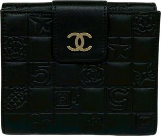 Chanel Black Leather Wallet (Bi-Fold) (Pre-Owned)