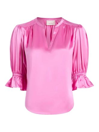 Cinq &agrave; Sept Fiona V-neck blouse - women - Silk - L - Pink