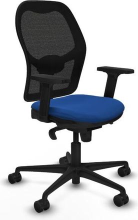 Piqueras y Crespo Piqueras Y Crespo - Jorquera Sincro Malla Negra Similpiel Azul Brazos 2d Base Nailon Ruedas 65mm Nailon