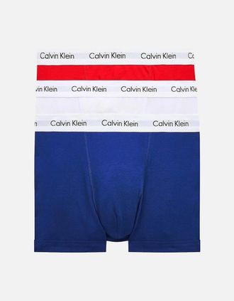 Calvin Klein Mens Calvin Klein 3 Pack Cotton Stretch Trunks - Multi - Size: 32/33/32
