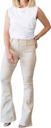 Mother Patch Pocket Weekender Jeans In Wacky Khaki
