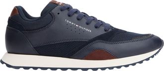 Tommy Hilfiger Mens New EVA Mix Leather Runner Trainers, Blue (Desert Sky), 6.5