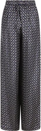 Max Mara Broeken, Dames, Veelkleurig, XS, Printed Silk Broeken