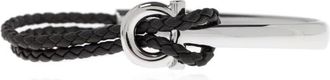 Ferragamo Armband met gegraveerd logo - Heren - Armbanden - Grijs - M - Leer - Accessoires