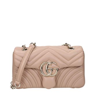 Gucci Marmont Borse a Spalla Donnas Pelle Beige/Rosa