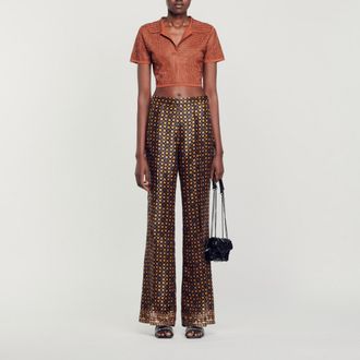 Sandro Jersey corto sublimado con strass