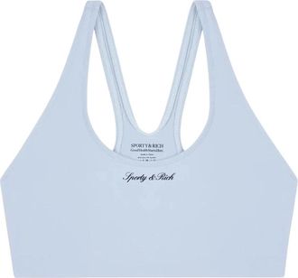 Sporty & Rich Signature Logo Sports Bra - Dames - Tops zonder mouwen - Blauw - S - Tops