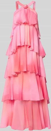 Vero Moda Volant Abendkleid mit V-Ausschnitt Modell FELICIA in Rosa, Gr&ouml;&szlig;e XS