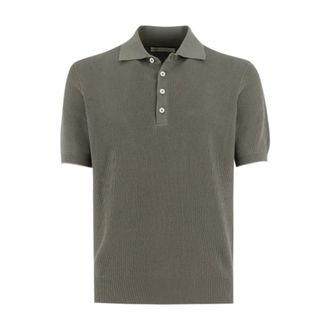 Brunello Cucinelli Polo Shirts, male, Gray, 2XL, Fine Cotton Knit Polo
