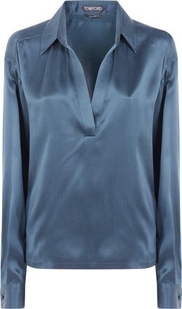 Tom Ford Polo Shirt Silk 100% Peach Feel Silk Satine