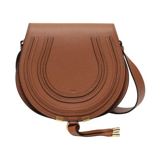Chlo&eacute; Tassen, Dames, Bruin, ONE Size, Leer, Marcie Medium Leren Tas