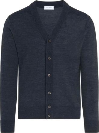 Paolo Pecora Vest met knopen en V-hals - Blauw