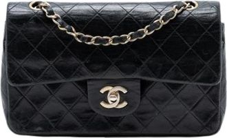 Chanel Pre-owned Double Flap Schoudertas - Dames - Vintage Schoudertas - Zwart - ONE Size - Leer - Vintage