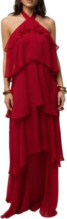 JLUXLABEL Head In The Clouds Maxi Dress in Red at Nordstrom, Size Medium
