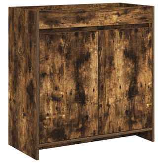 vidaXL Gabinete De Ba&ntilde;o Debajo Del Lavabo Roble Ahumado Vidaxl