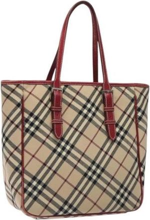 Burberry Tweedehands Canvas handtassen - Dames - Vintage Shopper - Beige - ONE Size - Leer - Vintage