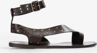 Scalpers Atenas Studs Sandal in Darkbrown at Nordstrom, Size 38