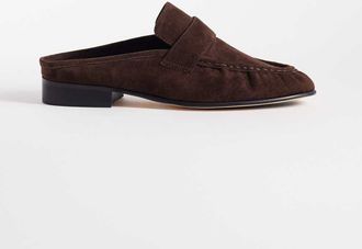 Tony Bianco Glacier - Sabot stile mocassino in pelle color cioccolato-Marrone