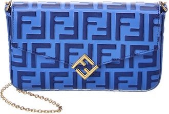 Fendi Fendi Ff Diamonds Leather Wallet On Chain