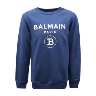 Balmain Kids Sweatshirts, male, Blue, 12 Y, 7420Ap felpa kid sweatshirt e