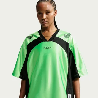Nike Womens Nike Sportswear Oversized Jersey in Green | IQ6137-336