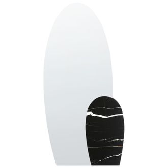 Beliani Beliani - Espejo De Pared De Estilo Moderno En Color Negro Con Efecto Porcelana 58 X 120 Cm Vierzon