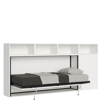 Itamoby Cama abatible horizontal con colch&oacute;n effecto madeira fresno blanco