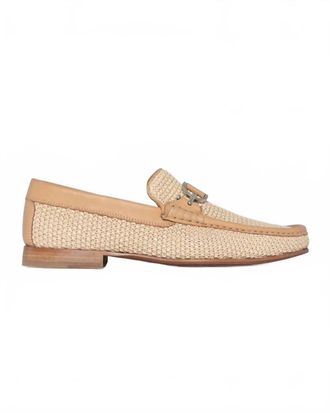 Donald J Pliner Mens Dacio Raffia Bit Loafers In Wash Canvas