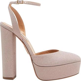 Aquazzura So High Plateau 140 - Dames - Pumps - Geel - 36 1/2 EU - Leer - Schoenen