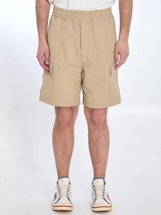 Bottega Veneta Mens Beige Nylon Blend Bermuda Shorts - Tan - Size Small