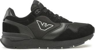 Emporio Armani Sneakers - Heren - Sneakers - Zwart - 45 EU - Polyester - Schoenen