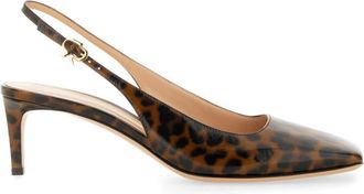 Gianvito Rossi Leopard Print Slingback Pumps