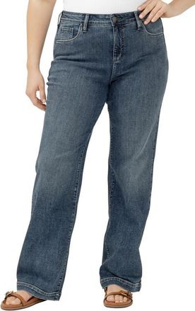 Silver Jeans Co Avery Curvy High Waist Wide Leg Trouser Jeans in Westminster at Nordstrom, Size 16W 33