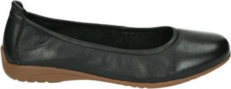 Josef Seibel Schoenen, Dames, Zwart, 39 EU, Leer, Zwarte leren ballerina flats