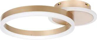 Beliani L&aacute;mpara De Techo Led De Metal Dorado Plaf&oacute;n Anillo Sala De Estar Dormitorio Glyde