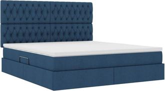 vidaXL Bed with Mattress with LED Blue 180 x 200 cm Polyester vidaXL