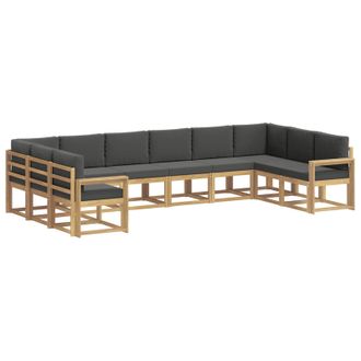 vidaXL Conjunto De Sof&aacute;s De Exterior 10 Pcs Blanco Y Antracita Vidaxl