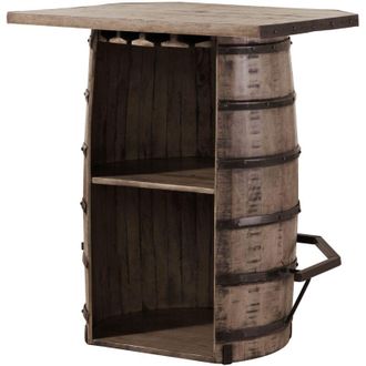 Massivmoebel24 Heavy industry 158 Tavolo da bar in legno di mango e ferro - laccato marrone - 90x75x102