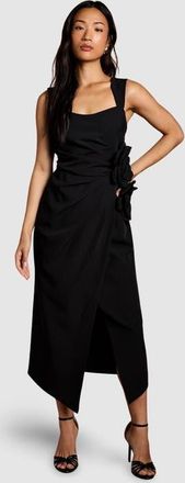Coast Corsage Pleated Pencil Midi Dress in Black at Nordstrom, Size 10