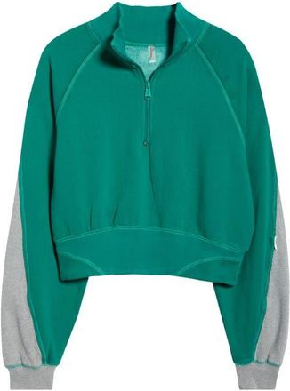 Free People FP Movement Out of the Park Half Zip Pullover in Green Glow at Nordstrom, Size X-Small