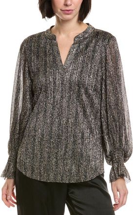 Vince Camuto Metallic Balloon Sleeve Blouse