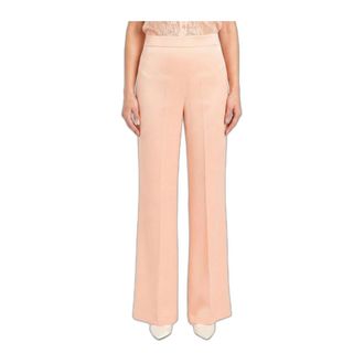 Twinset Pantaloni Classici in Cr&ecirc;pe - Dames - Broeken - Oranje - Maat: S Poliester