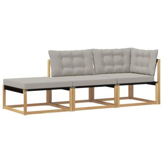 vidaXL Conjunto De Sof&aacute;s De Exterior Con Coj&iacute;n Blanco Y Gris Claro Vidaxl