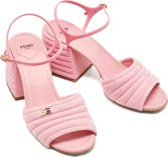Fendi Sandali con logo FF - Rosa