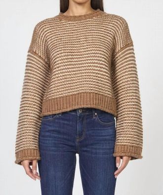 Dear John Denim Stripe Wide Sleeves Sweater In Mocha