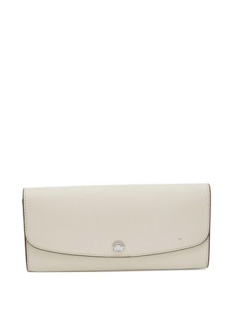 Michael Kors Leren portemonnee met drukknoop - Beige