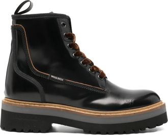 Woolrich Combat boots met veters - Zwart