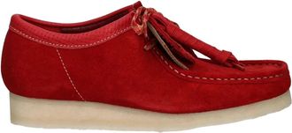 Clarks Wallabee - Heren - Veterschoenen - Rood - 42 EU - Leer - Schoenen