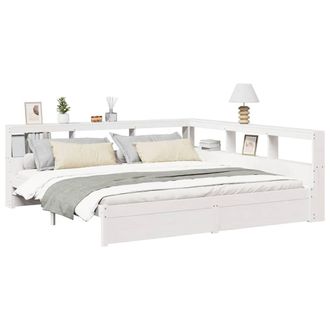 Berkfield Home Decorative Bookcase Bed without Mattress White 200x200 cm Solid W