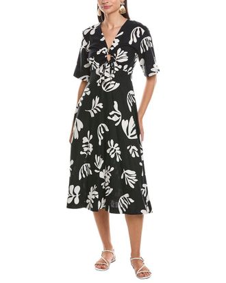 Marella Molise Linen-Blend Midi Dress